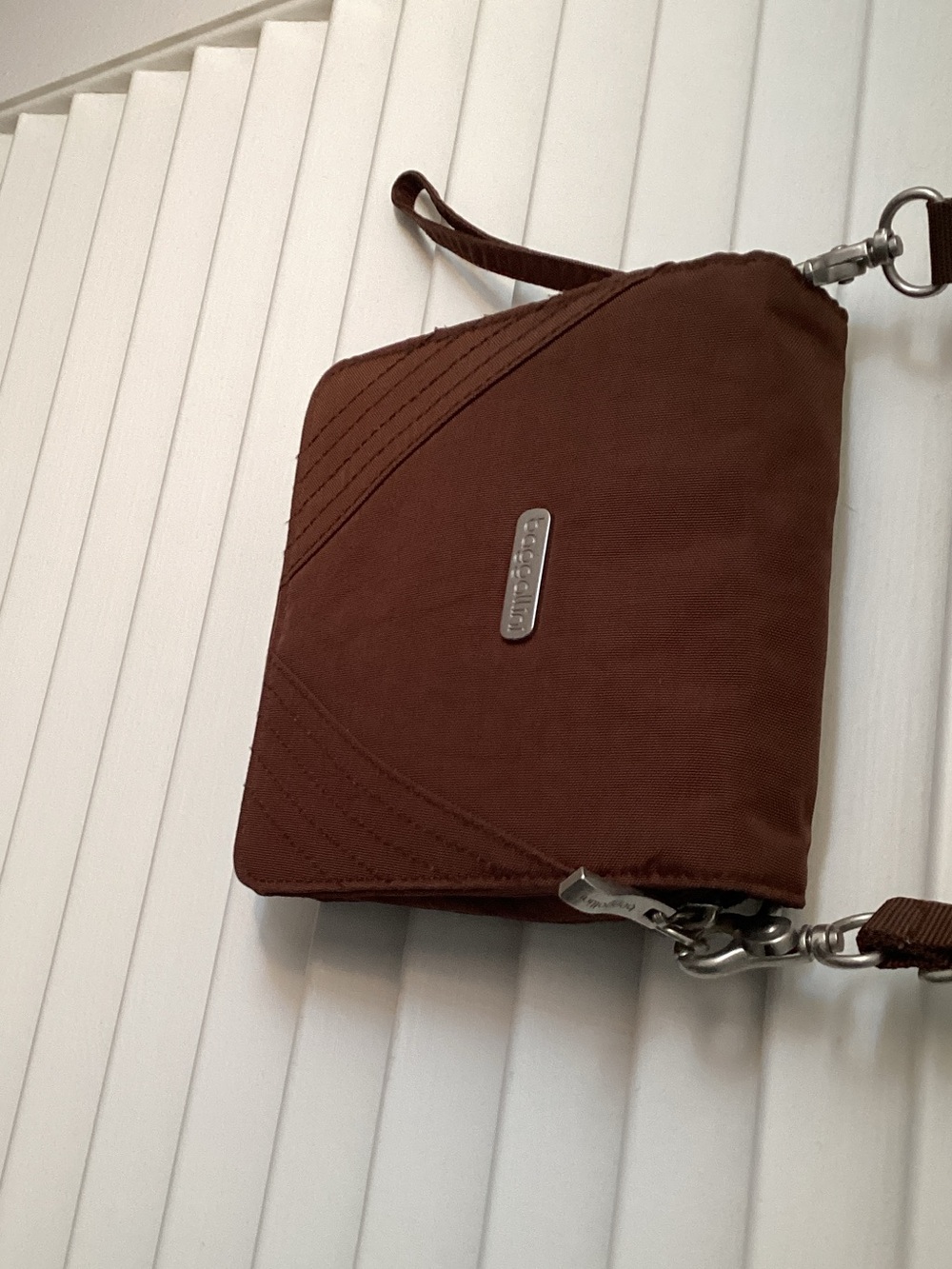 Baggillini  small Brown Quilted Crossbody Wristlet